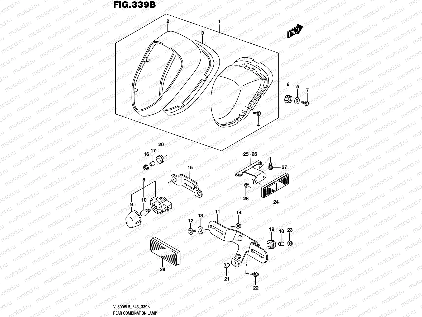 339B - REAR COMBINATION LAMP (VL800BL5 E43)