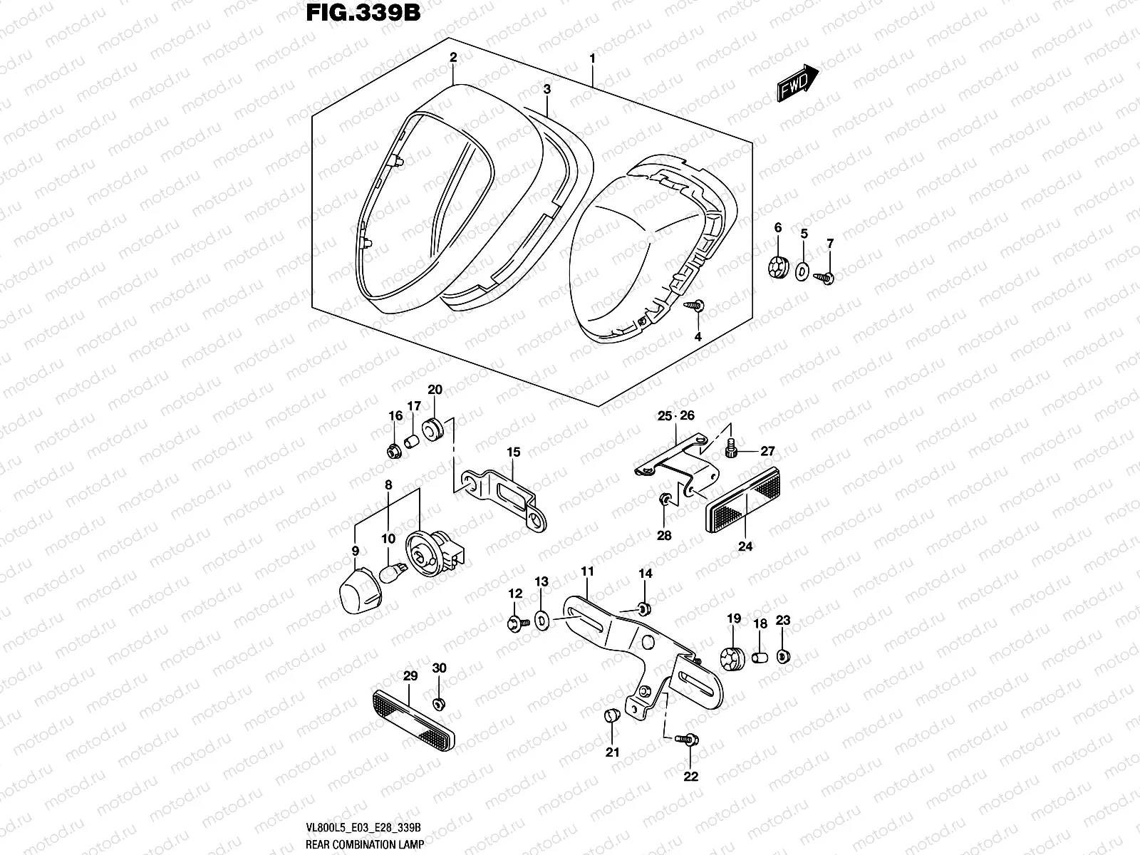 339B - REAR COMBINATION LAMP (VL800L5 E33)