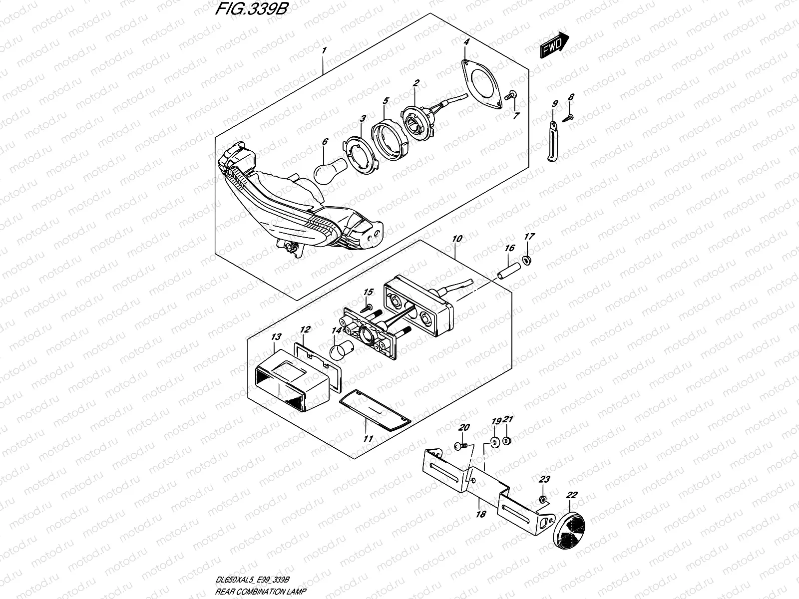 339B - REAR COMBINATION LAMP (W/REFLECTOR)