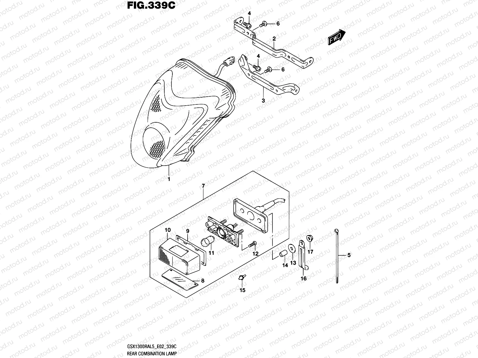 339C - REAR COMBINATION LAMP (GSX1300RAUFL5 E19)