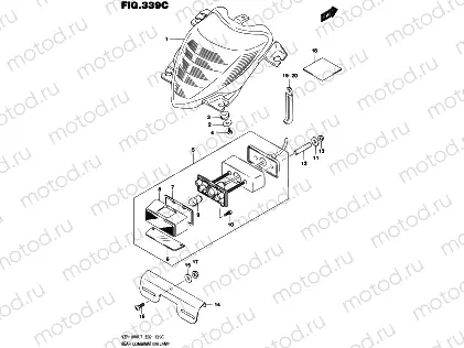 339C - REAR COMBINATION LAMP (VZR1800BZL7 E19)