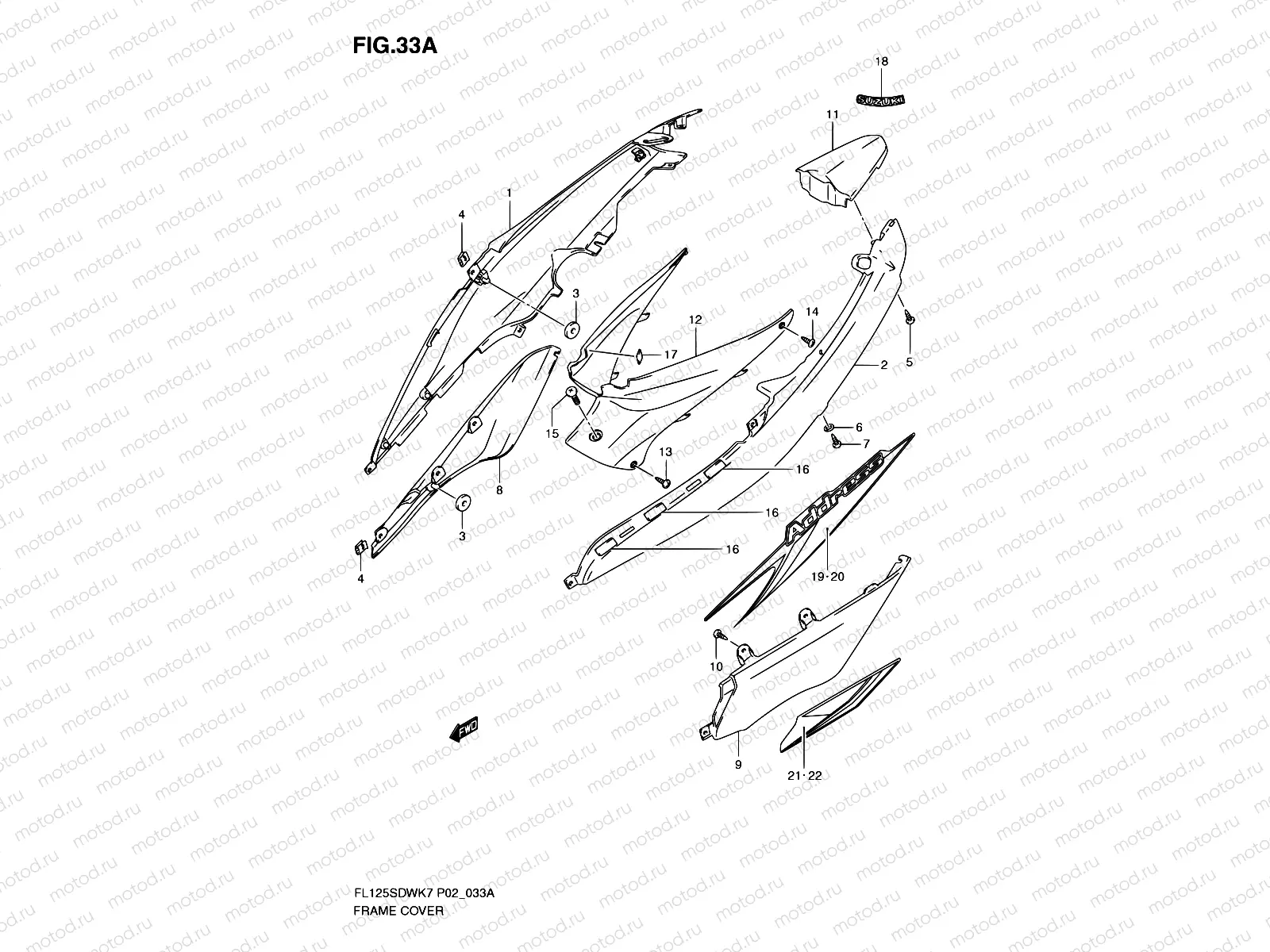 33A - FRAME COVER (MODEL K9)