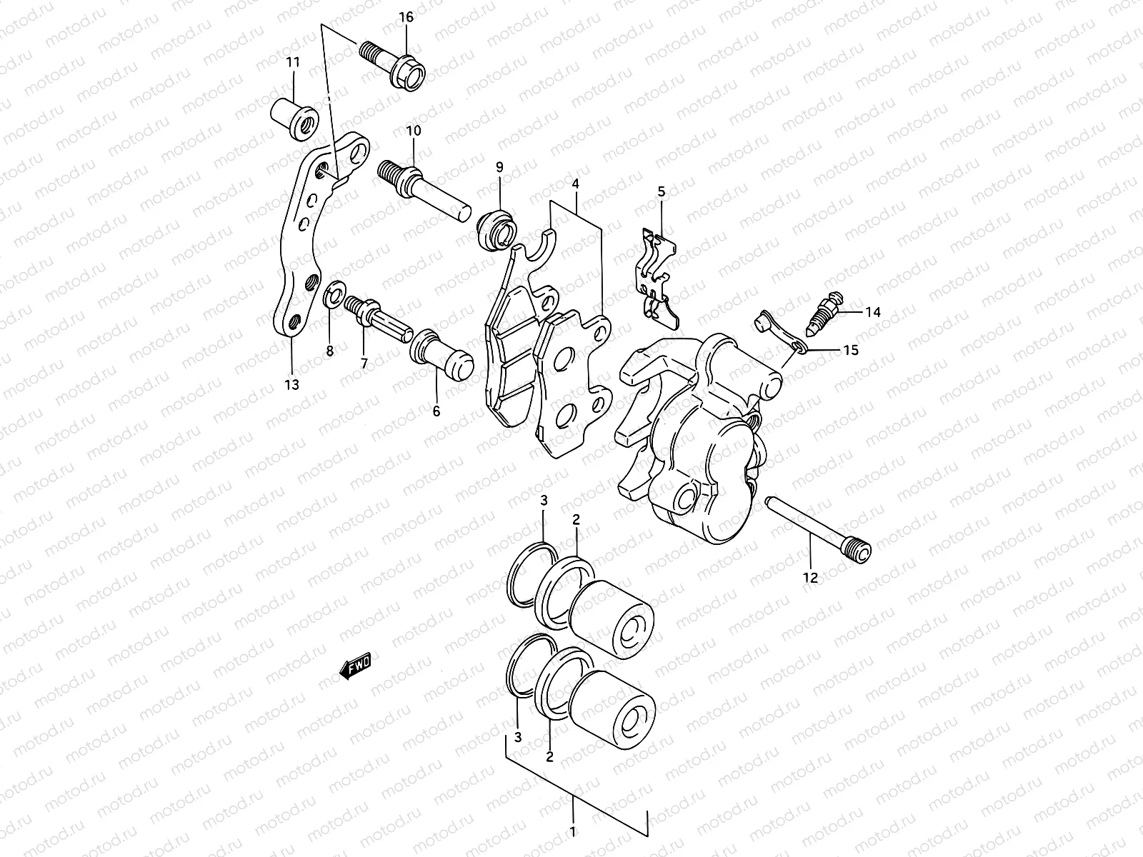 33A - FRONT CALIPER (MODEL M/N/P/R)