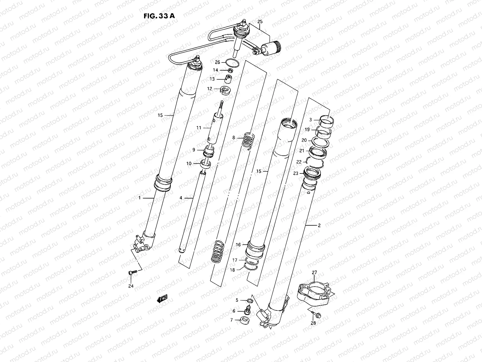 33A - FRONT DAMPER (DR350SHN/SHP/SHR)
