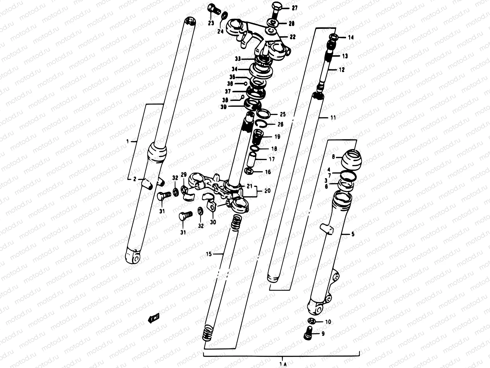 33A - FRONT FORK (MODEL K)