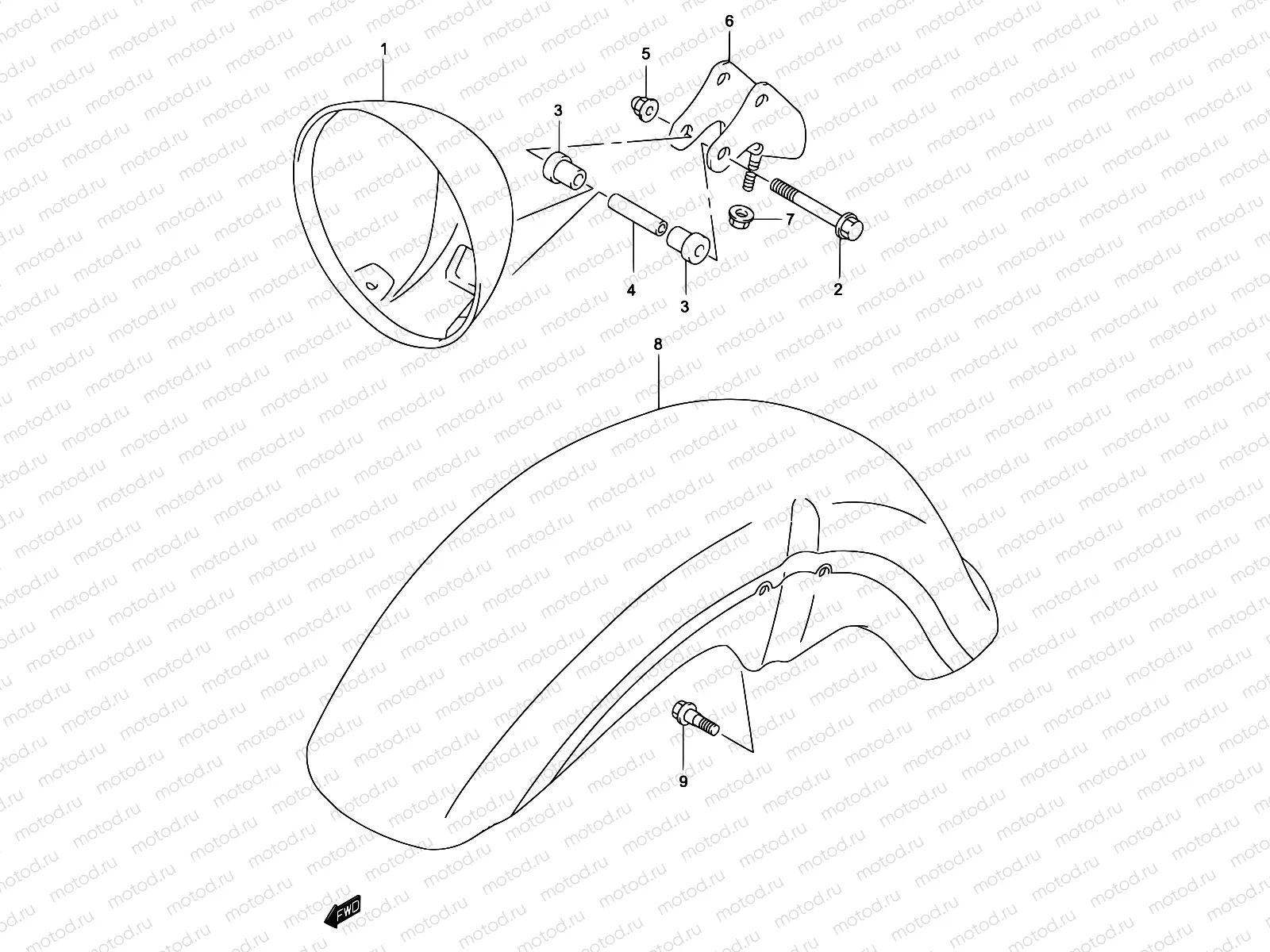 33A - HEADLAMP HOUSING (MODEL K3)
