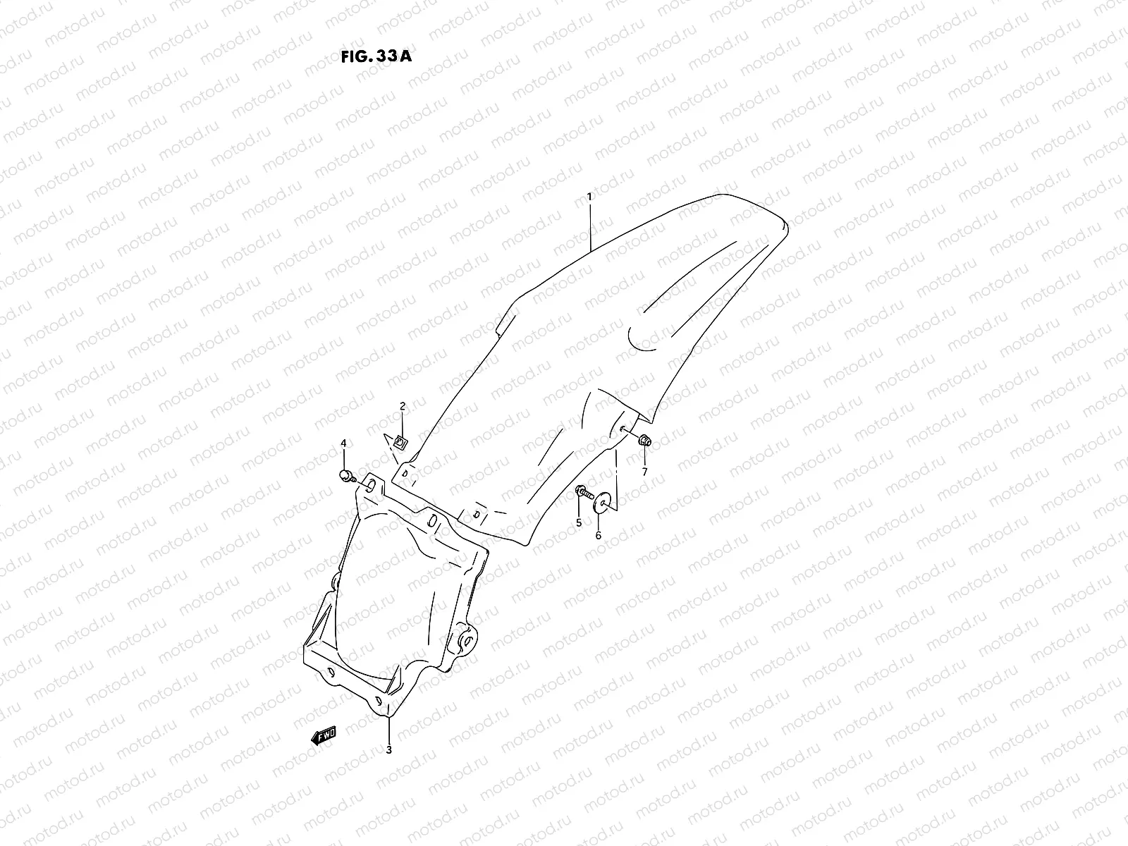 33A - REAR FENDER (MODEL P/R/S)