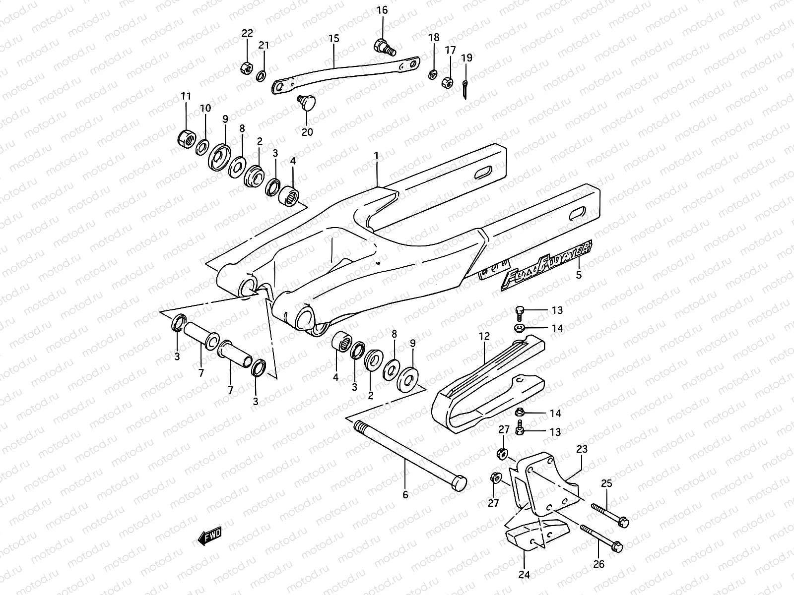 33A - REAR SWINGING ARM (MODEL K)