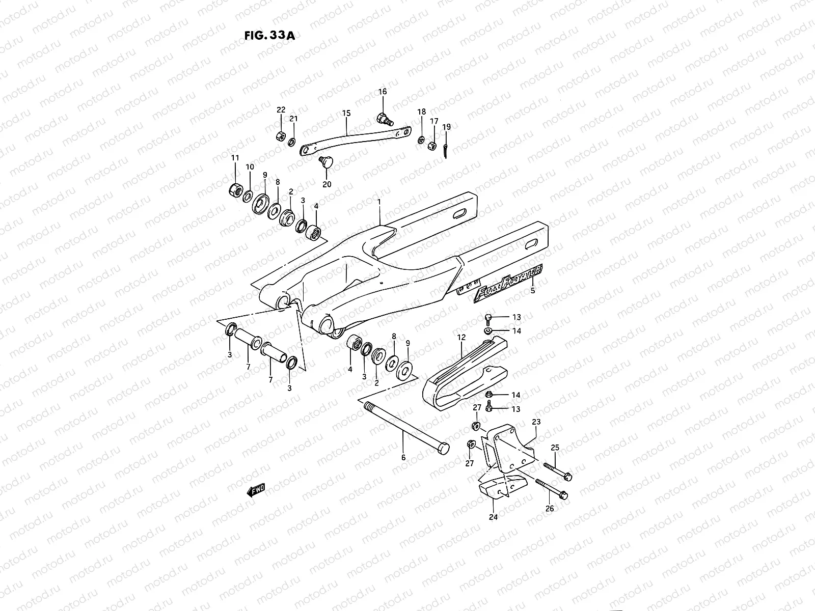 33A - REAR SWINGING ARM (MODEL K)