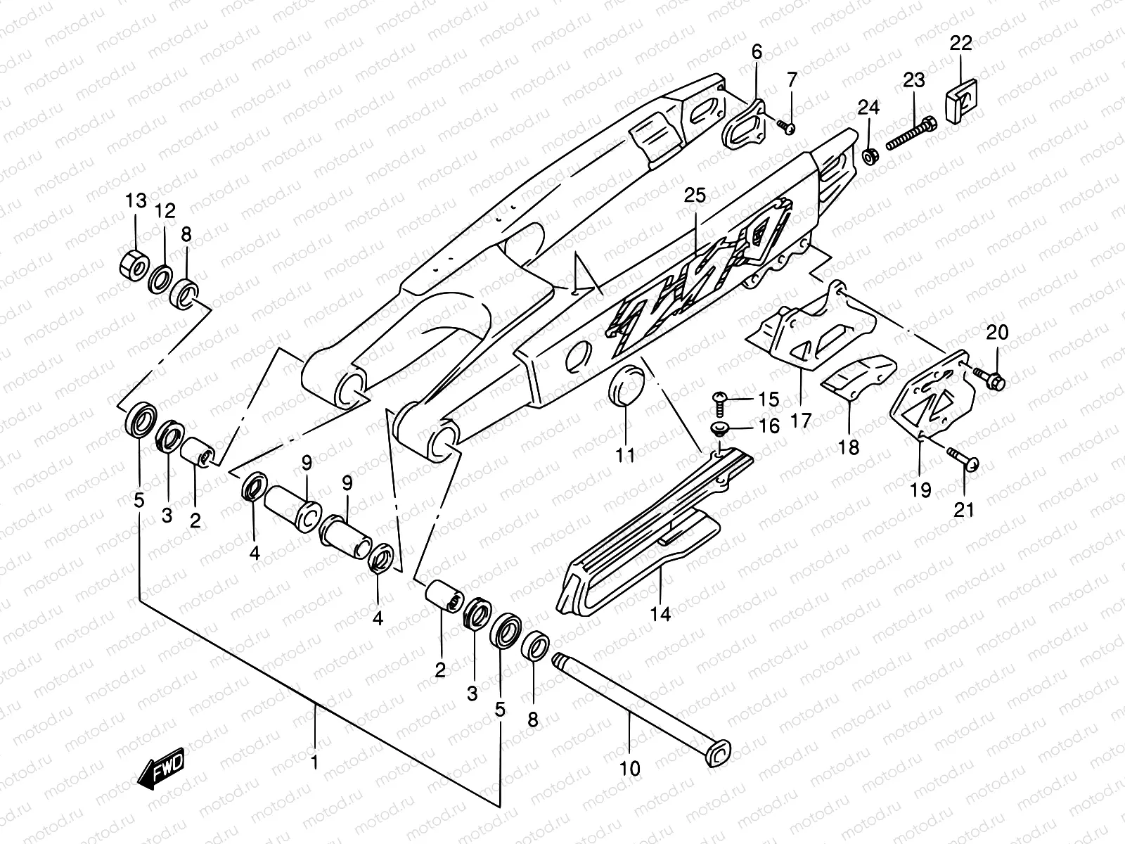 33A - REAR SWINGING ARM (MODEL V)