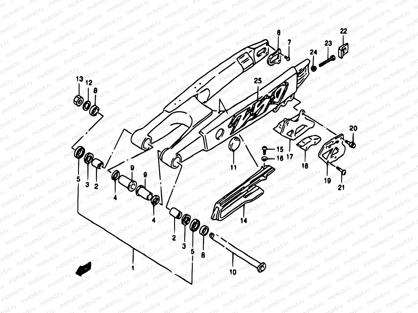 33A - REAR SWINGING ARM (MODEL V)