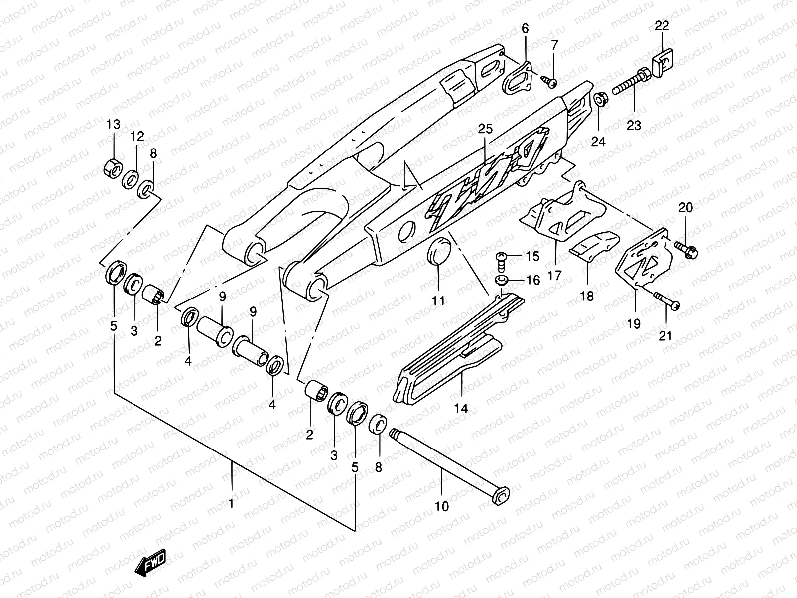 33A - REAR SWINGING ARM (MODEL V)