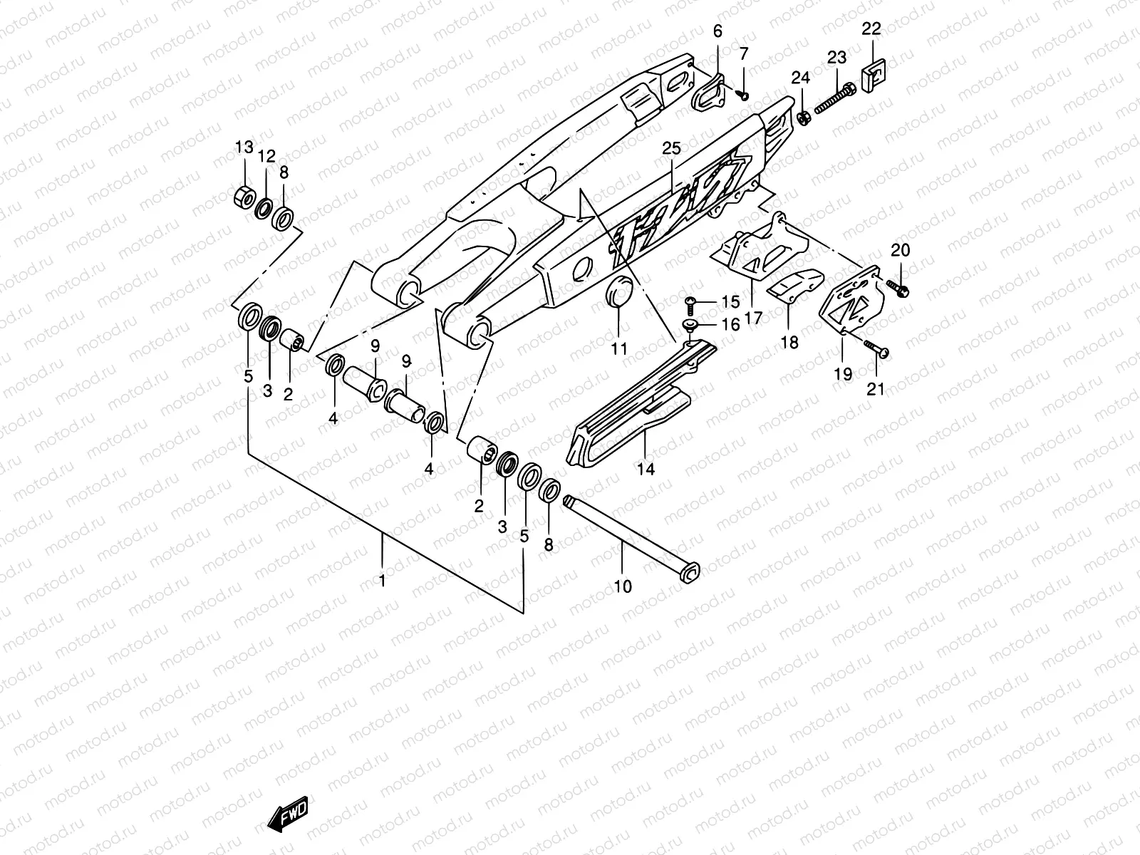 33A - REAR SWINGING ARM (MODEL V)