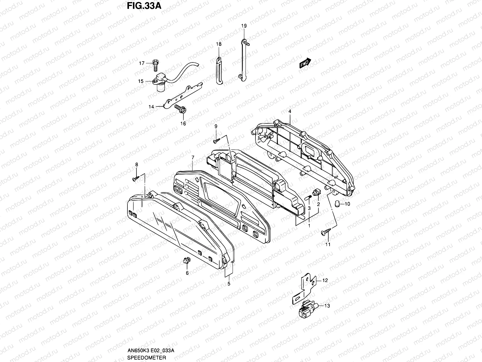 33A - SPEEDOMETER (AN650K5 E02,E19 IMOBI)