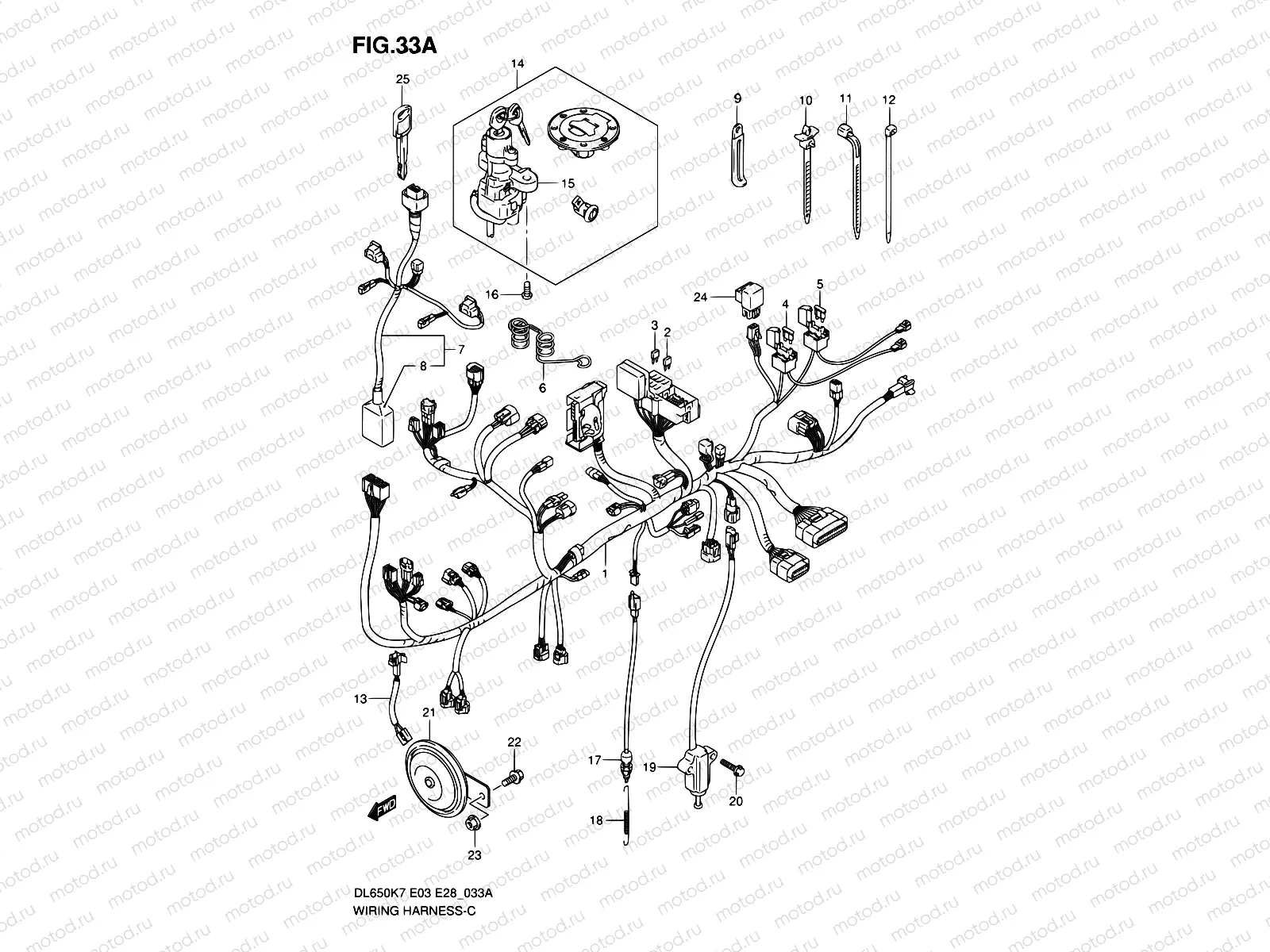 33A - WIRING HARNESS (DL650AK7)