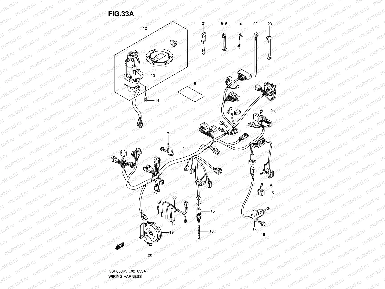 33A - WIRING HARNESS (GSF650AK5/AK6/UAK5/UAK6)