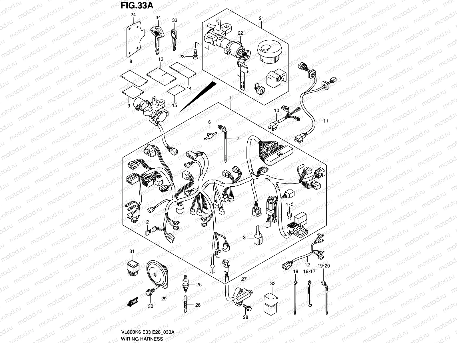 33A - WIRING HARNESS (MODEL K9/L0)