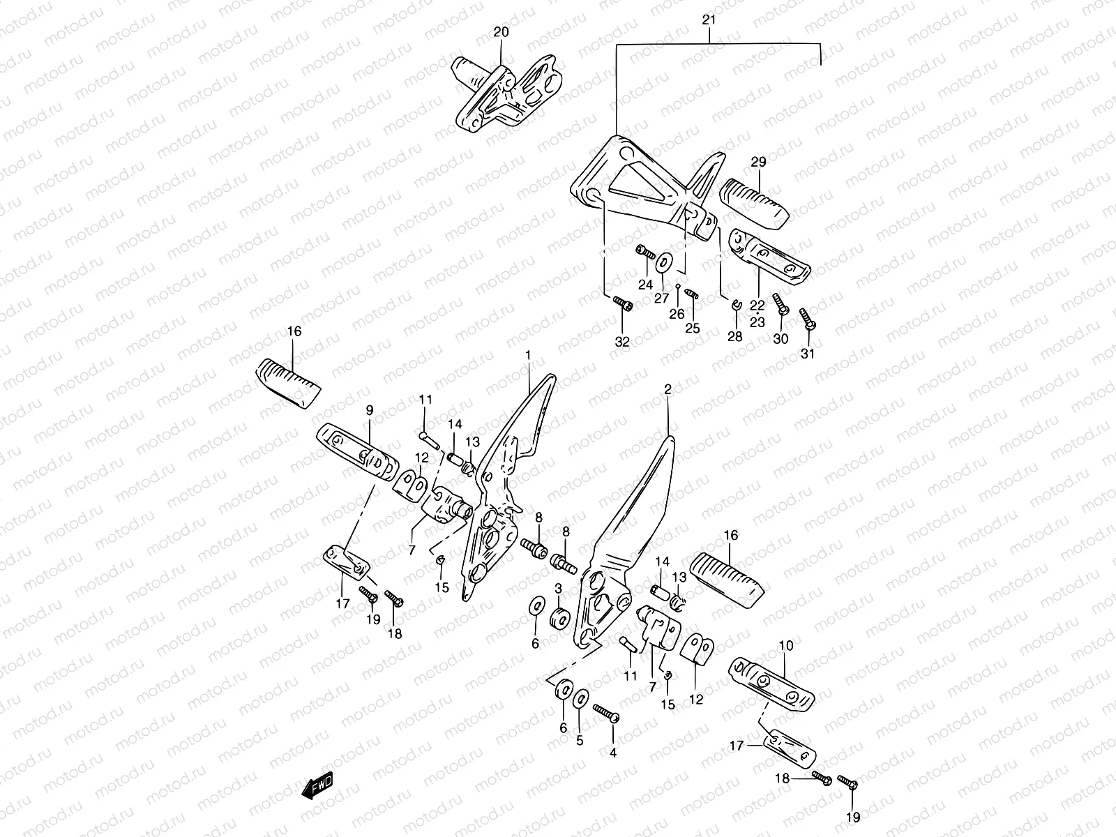 33B - FOOTREST (MODEL Y)