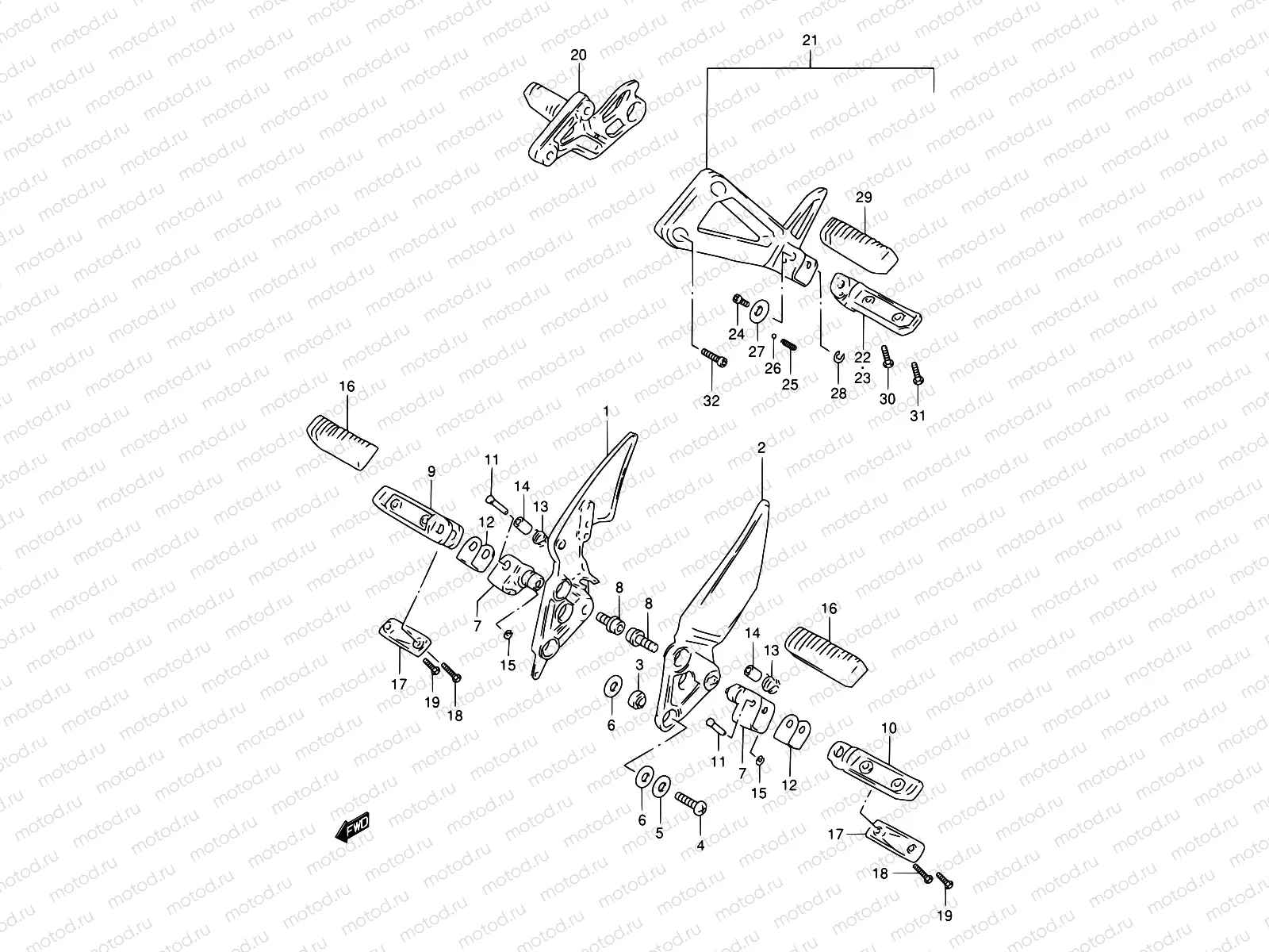 33B - FOOTREST (MODEL Y)