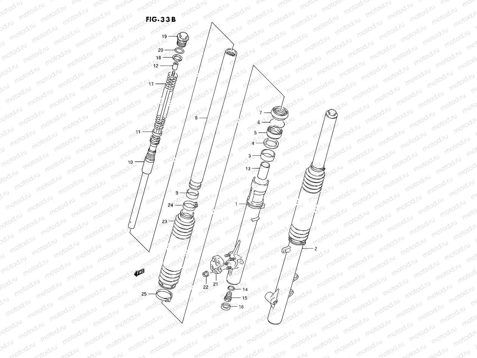 33B - FRONT DAMPER (DR350SR E22,E24)