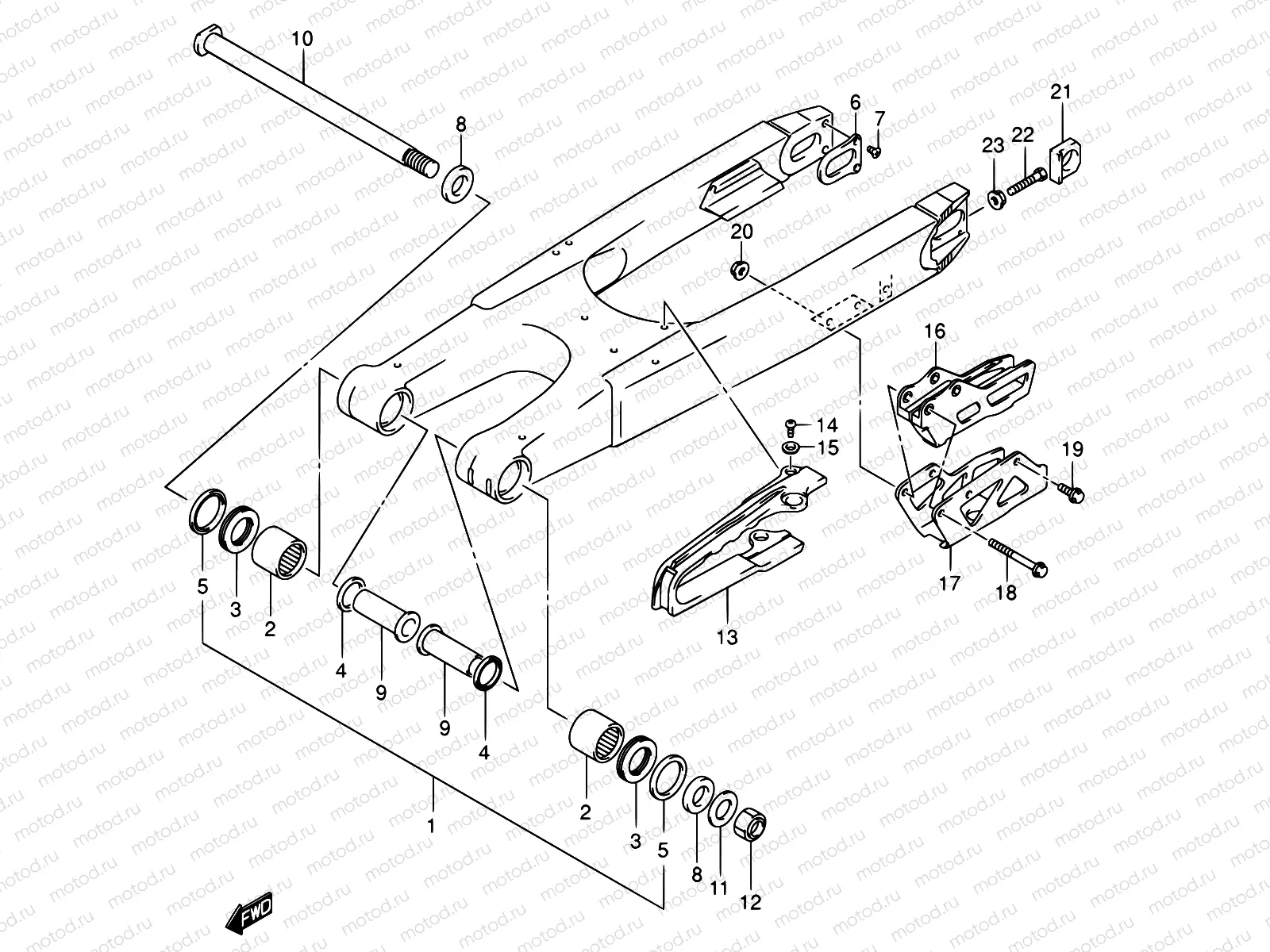 33B - REAR SWINGING ARM (MODEL K5/K6)