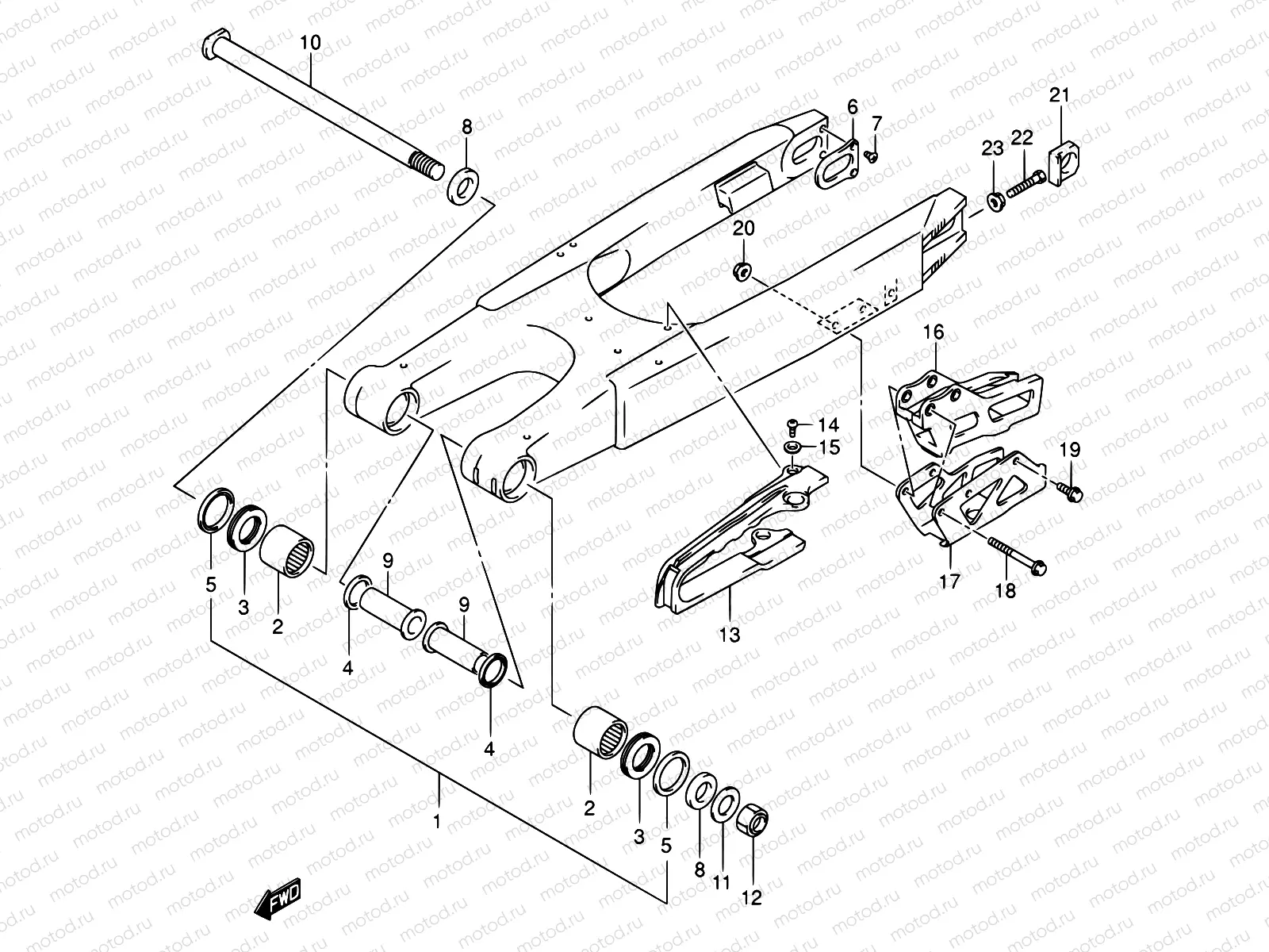 33B - REAR SWINGING ARM (MODEL K5/K6)