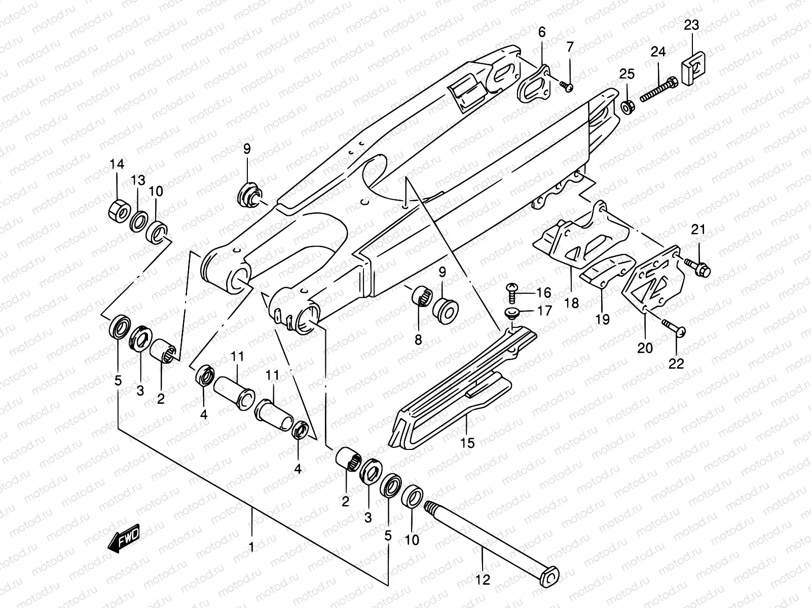 33B - REAR SWINGING ARM (MODEL W)
