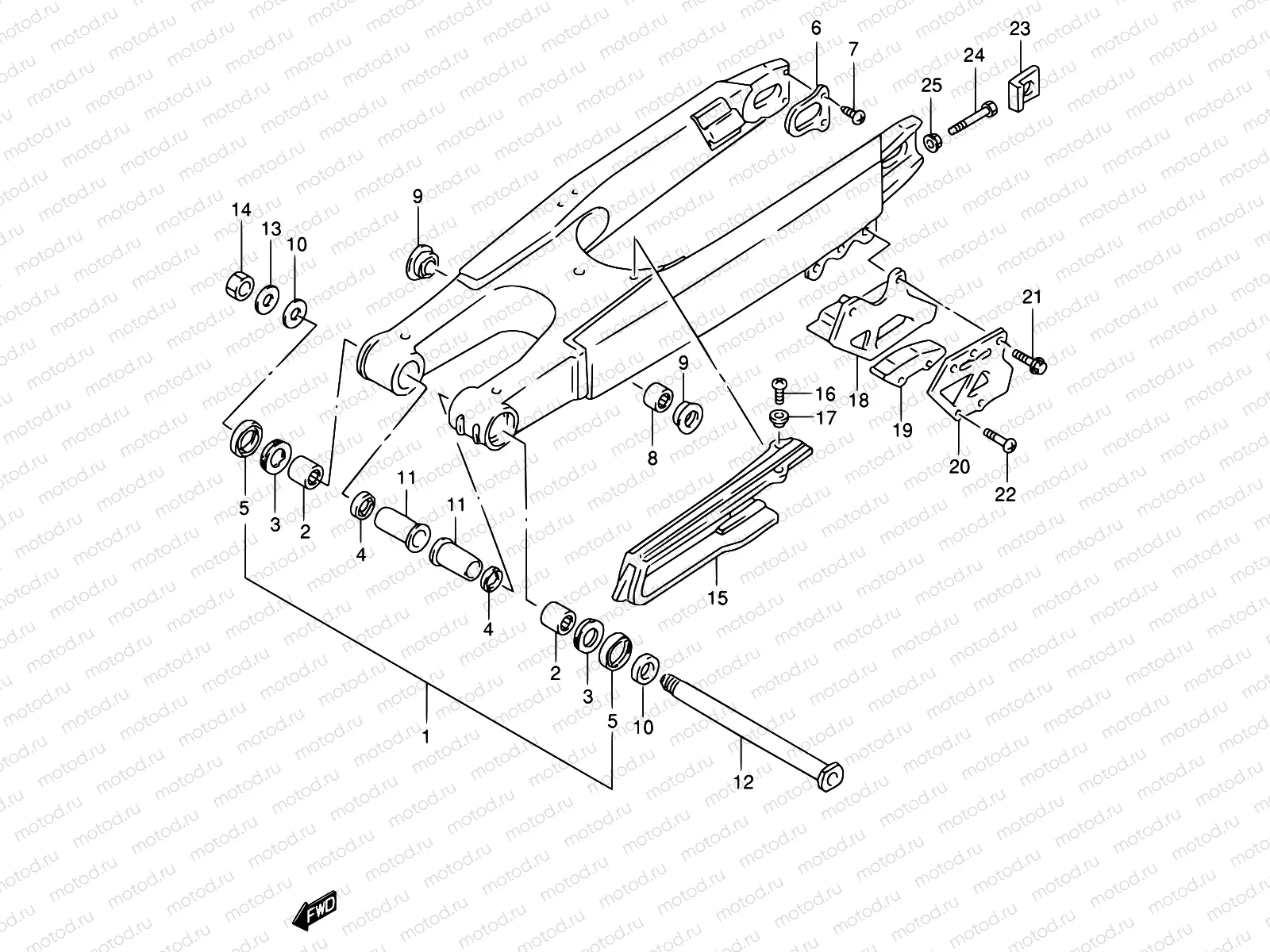 33B - REAR SWINGING ARM (MODEL W)
