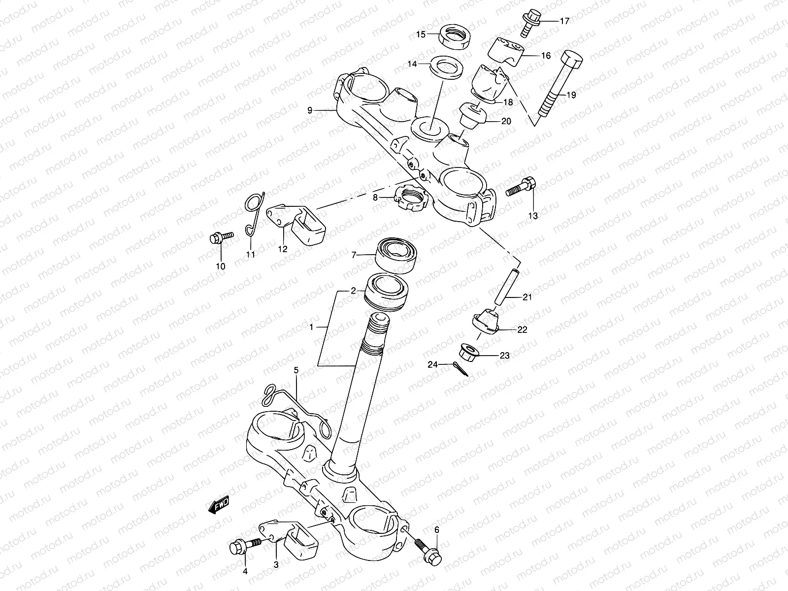 33B - STEERING STEM (MODEL S)