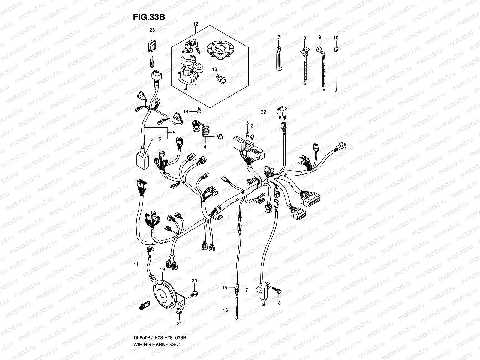 33B - WIRING HARNESS (DL650K8/K9/L0)