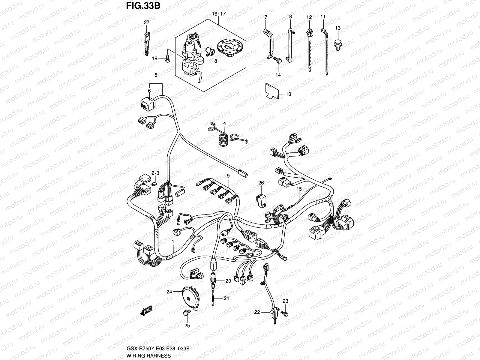 33B - WIRING HARNESS (MODEL K3)