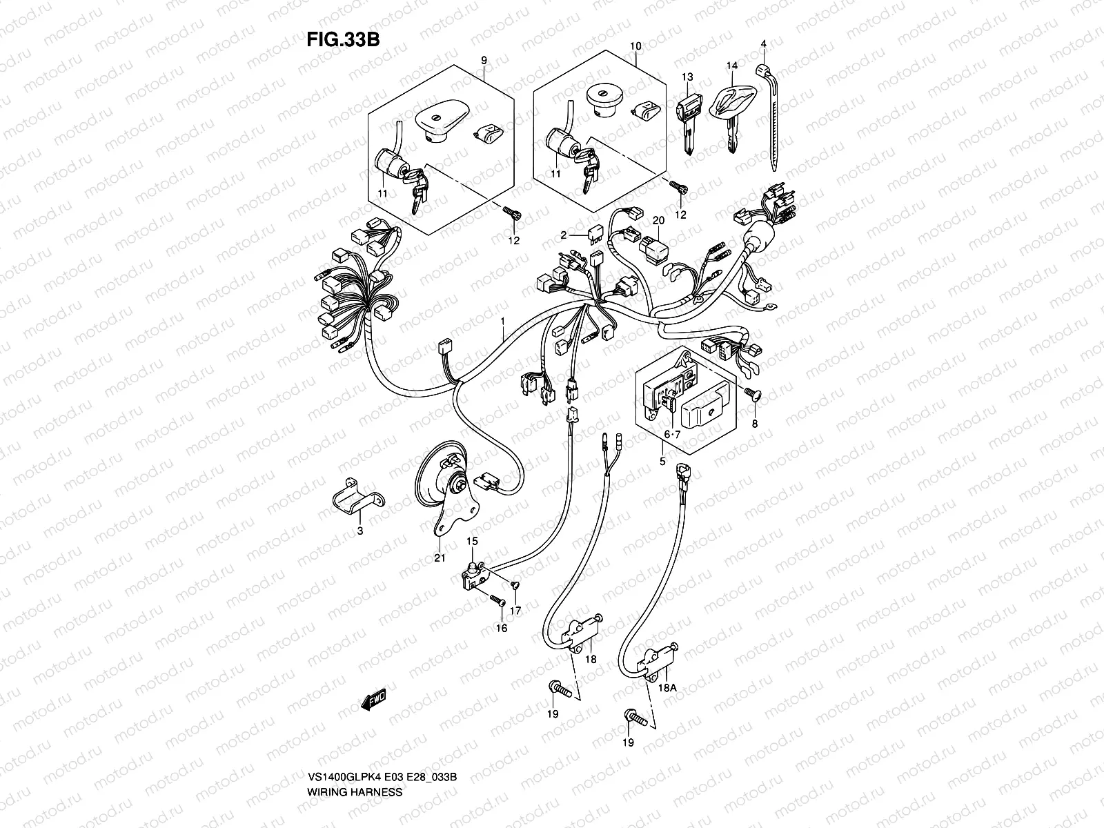 33B - WIRING HARNESS (VS1400K6/K7/K8)