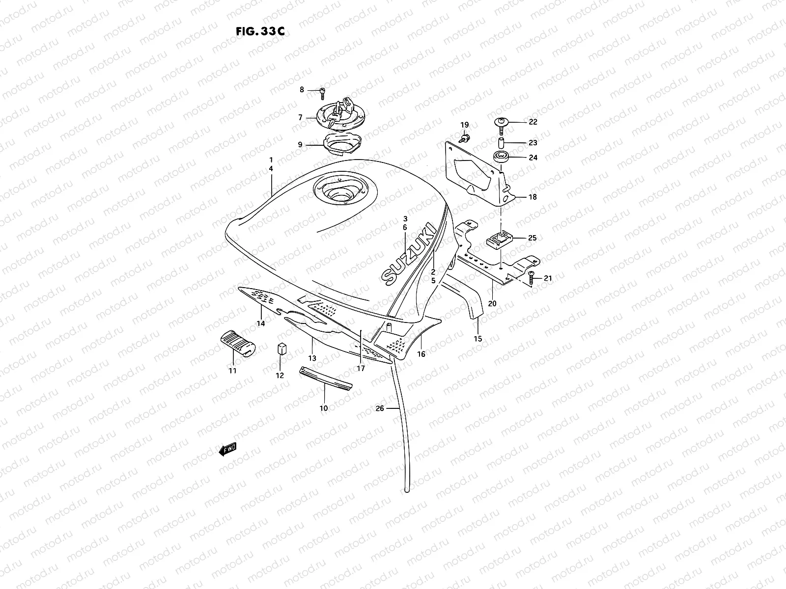 33C - FUEL TANK (MODEL N/P/R)