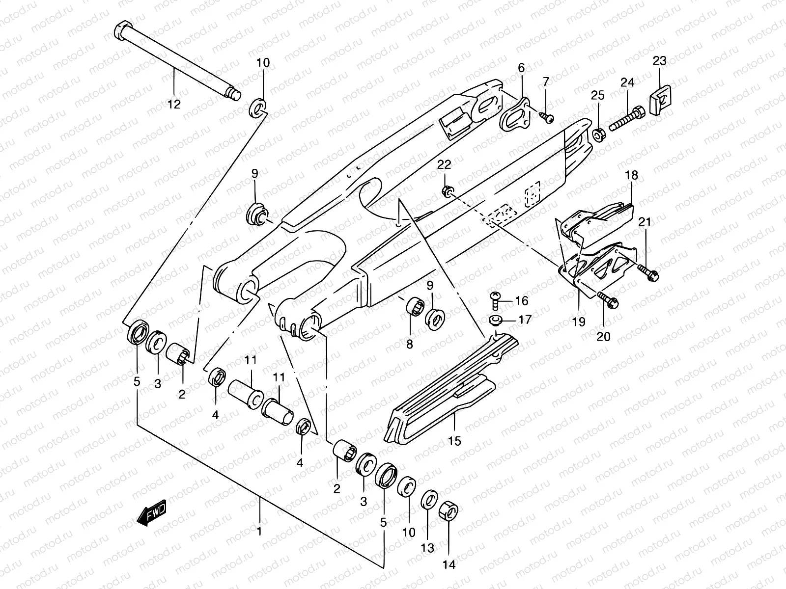 33C - REAR SWINGING ARM (MODEL X)