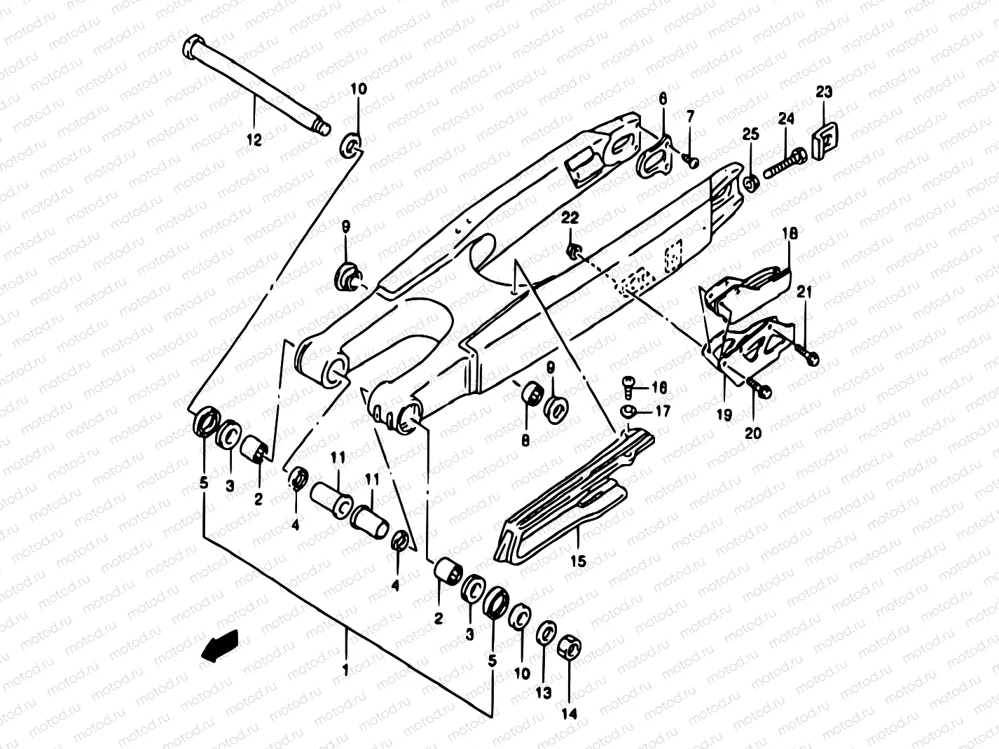 33C - REAR SWINGING ARM (MODEL X)
