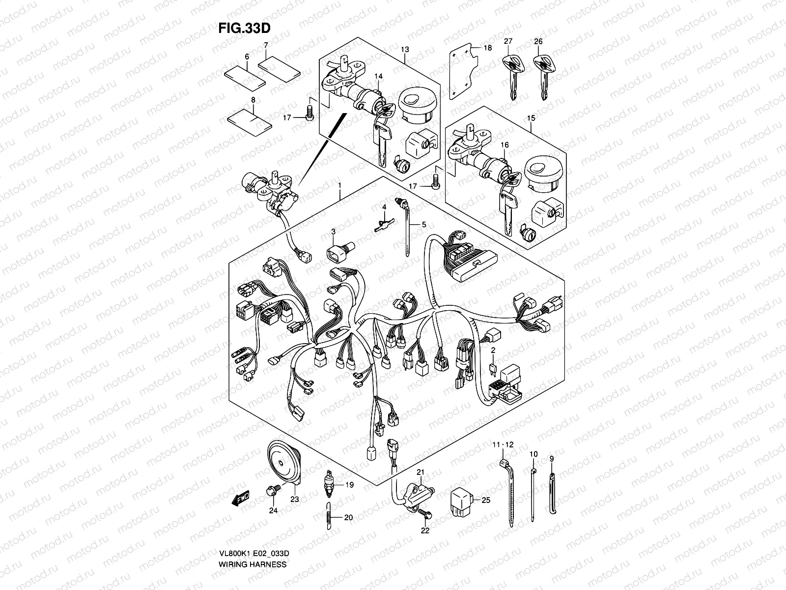 33D - WIRING HARNESS (VL800ZK5)