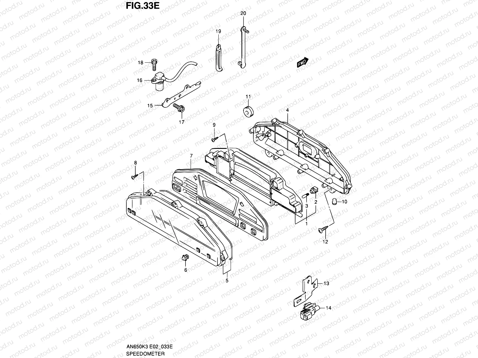 33E - SPEEDOMETER (AN650AK5 E24)