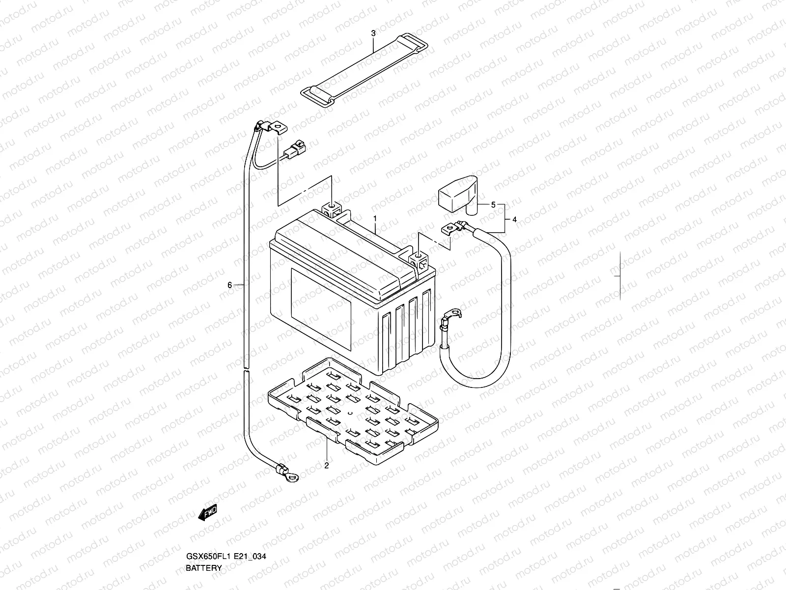 34 - BATTERY (GSX650FUL1 E21)