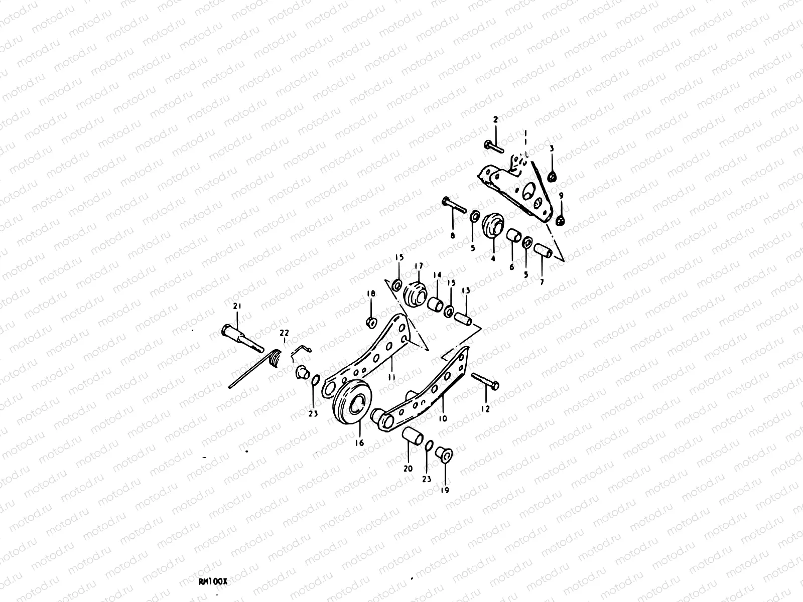 34 - CHAIN GUIDE - TENSIONER (RM100N)