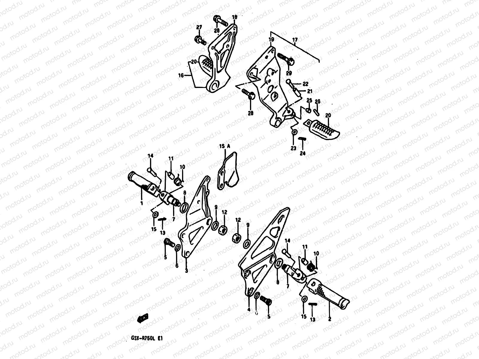 34 - FOOTREST (MODEL J/K)