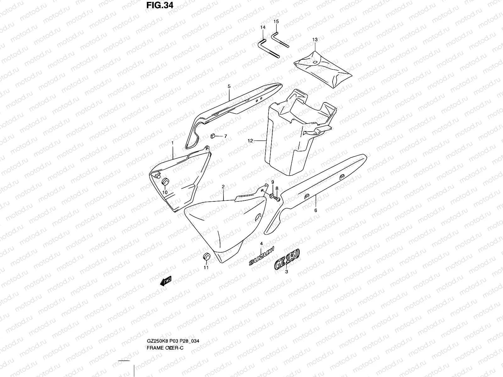 34 - FRAME COVER (MODEL K8/K9)