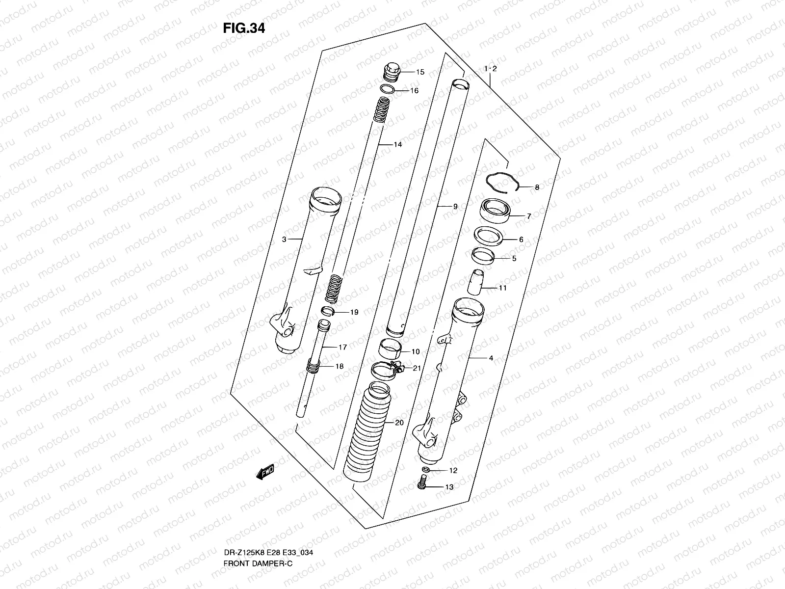 34 - FRONT DAMPER (DR-Z125L)