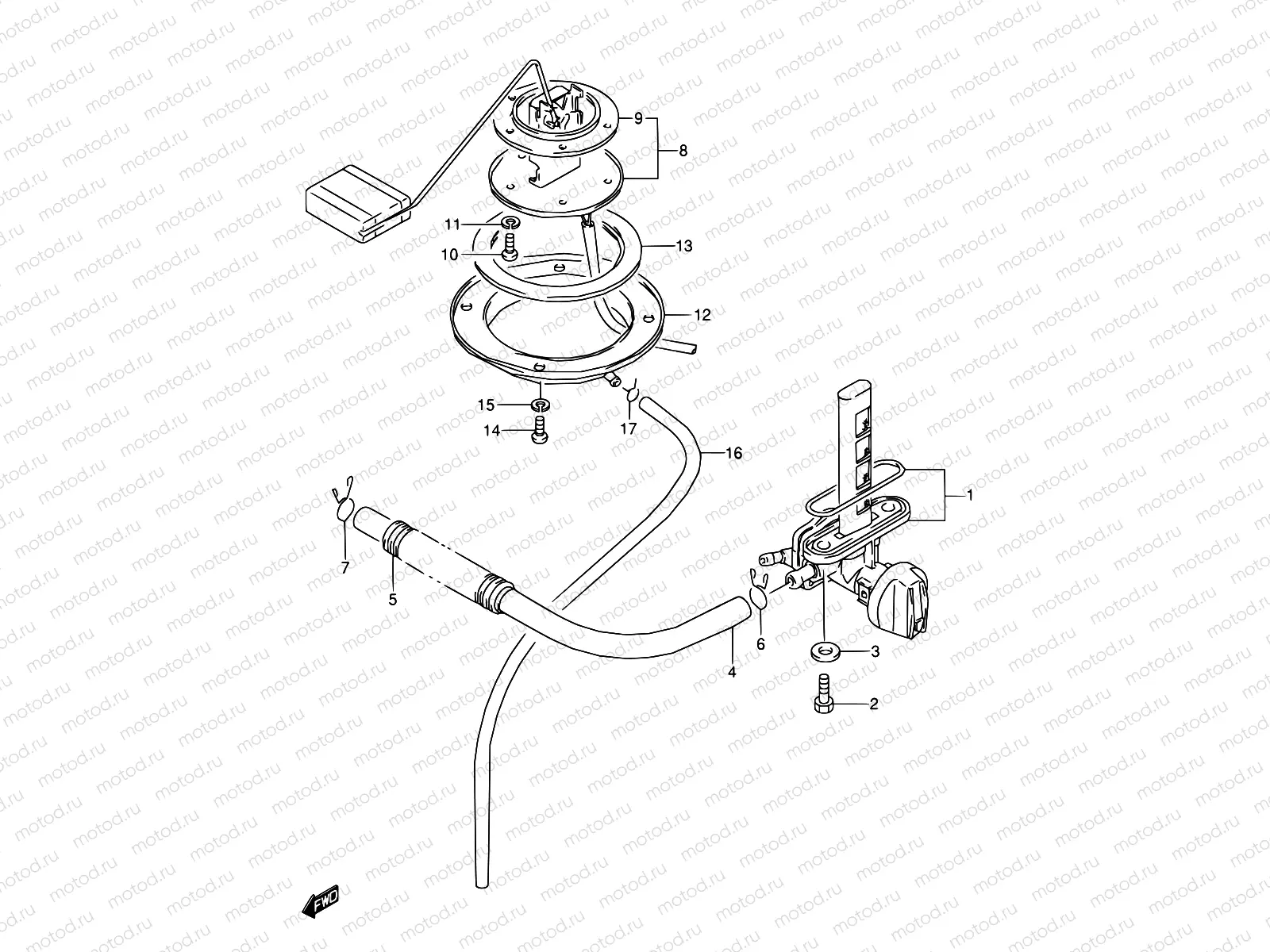 34 - FUEL COCK (MODEL J/K,GSX600FUL/FU2L/FUM/FU2M E22)