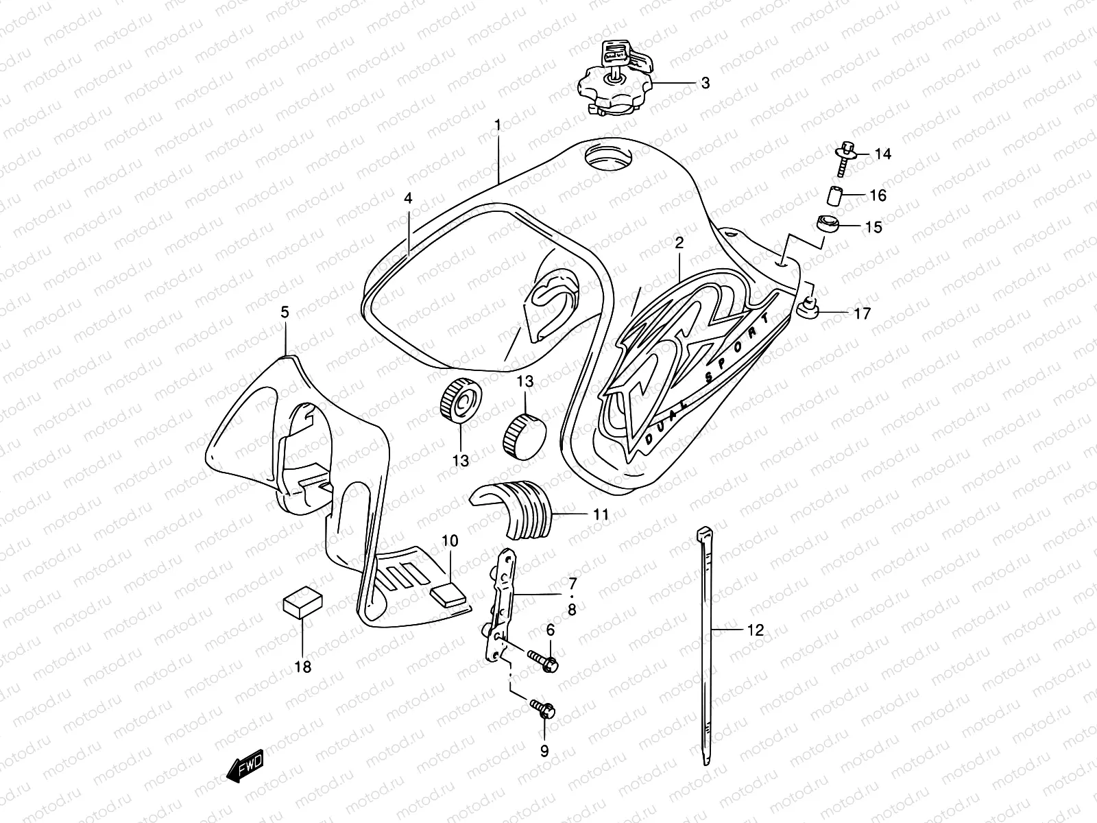 34 - FUEL TANK (MODEL K1)