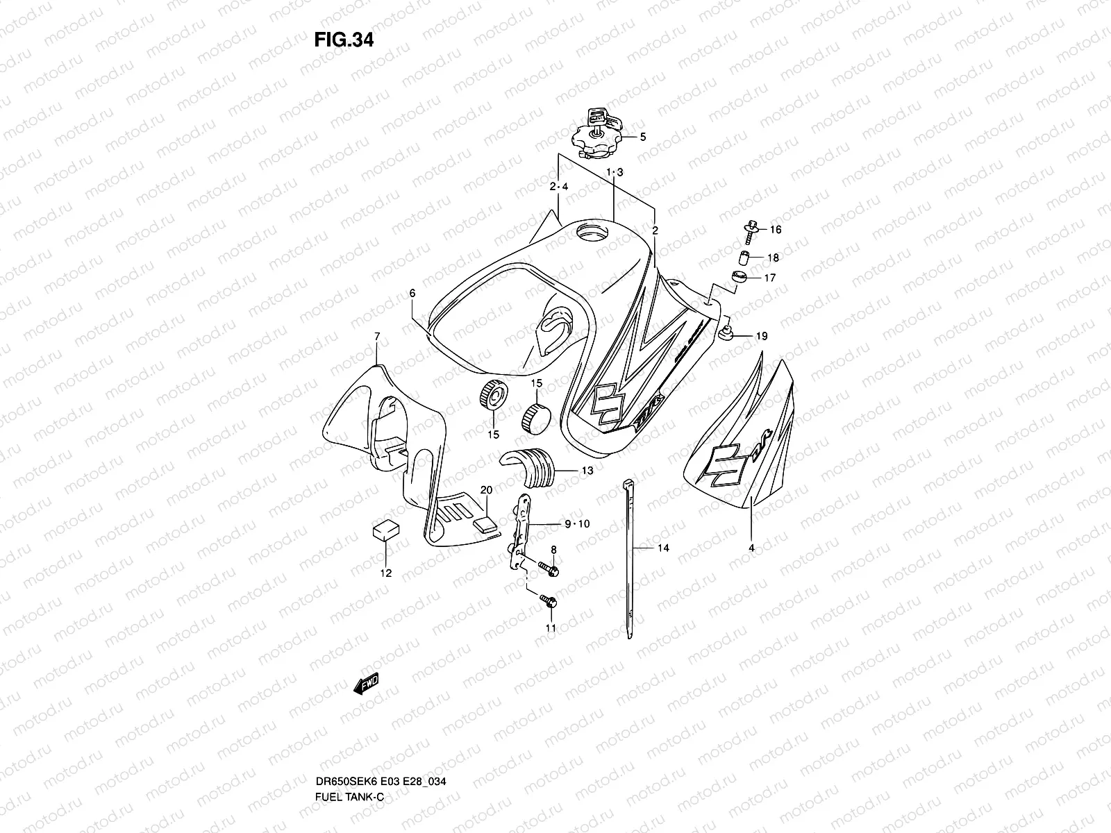 34 - FUEL TANK (MODEL K6/K7)