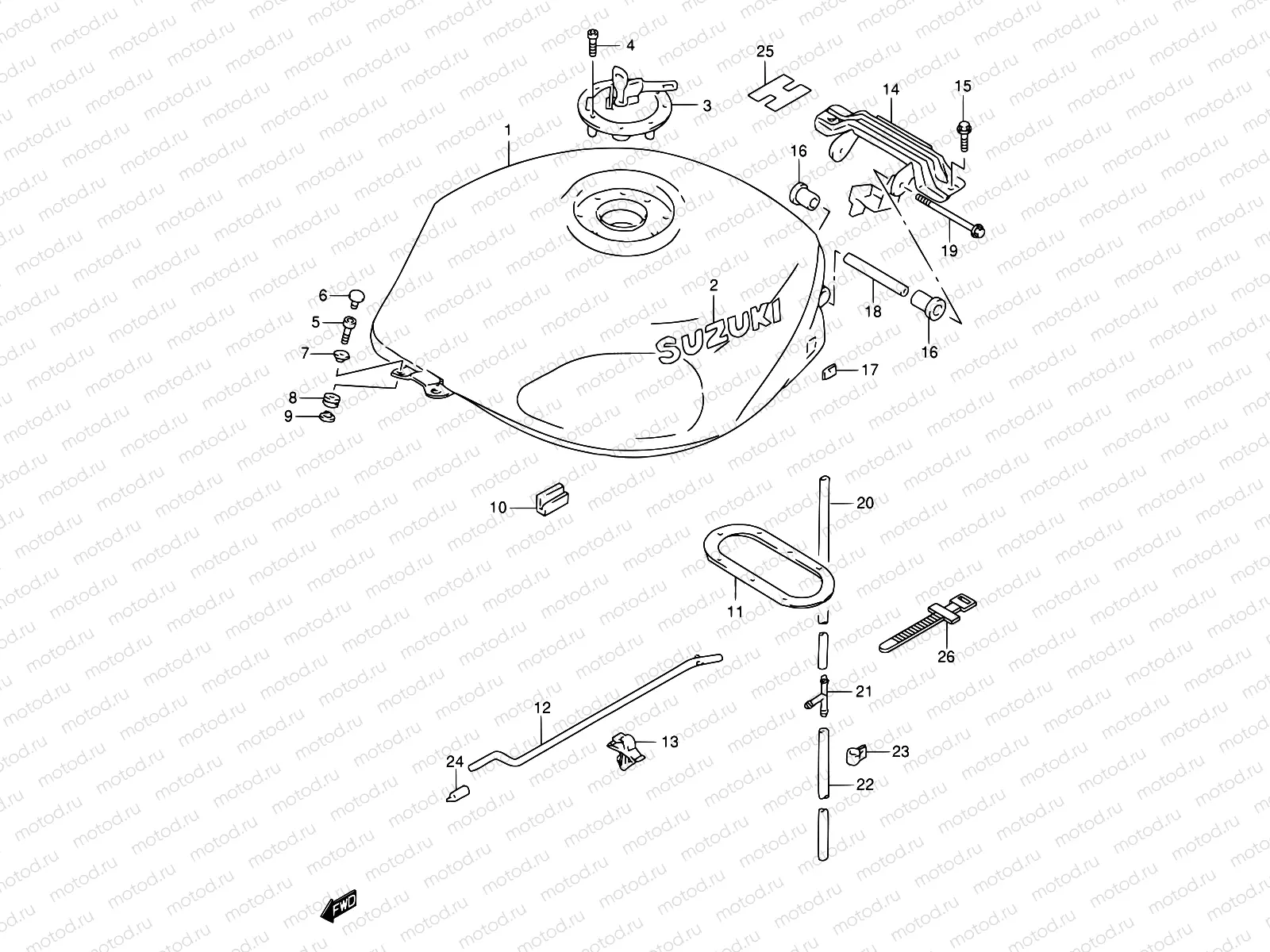 34 - FUEL TANK (MODEL V/W)