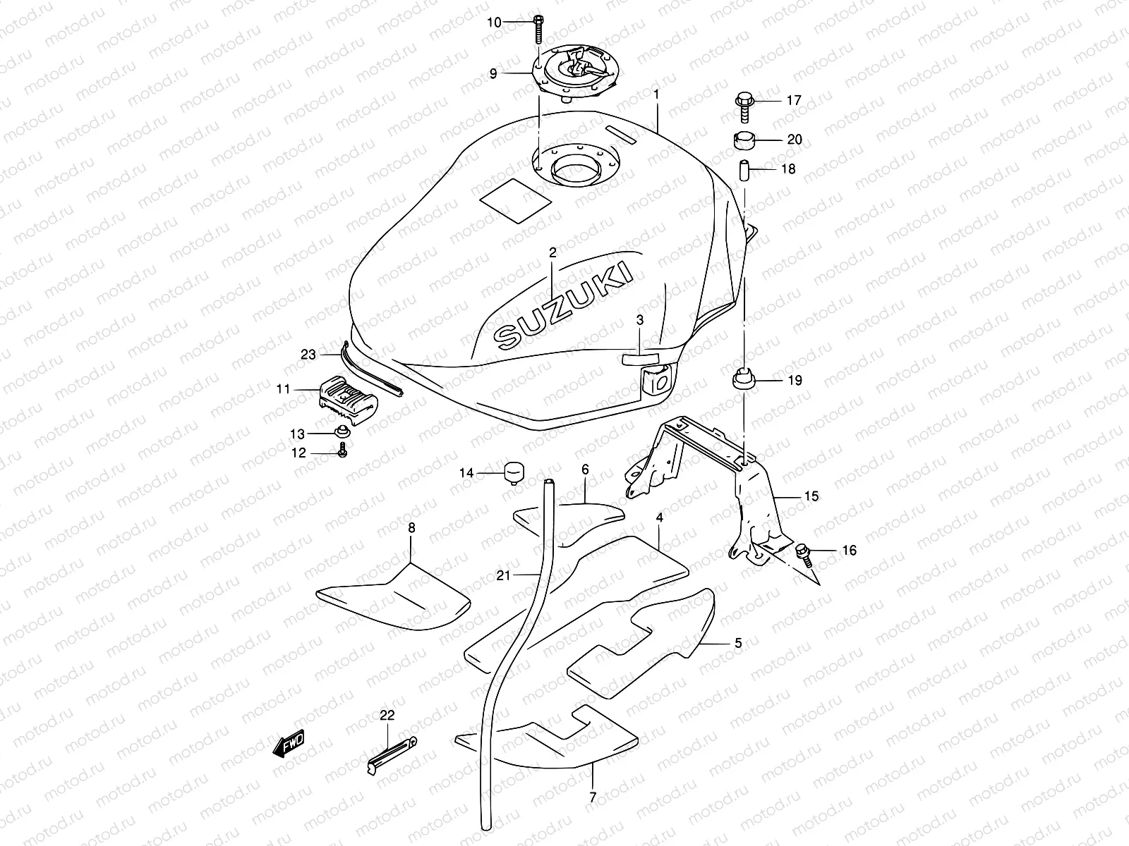 34 - FUEL TANK (MODEL W/X)