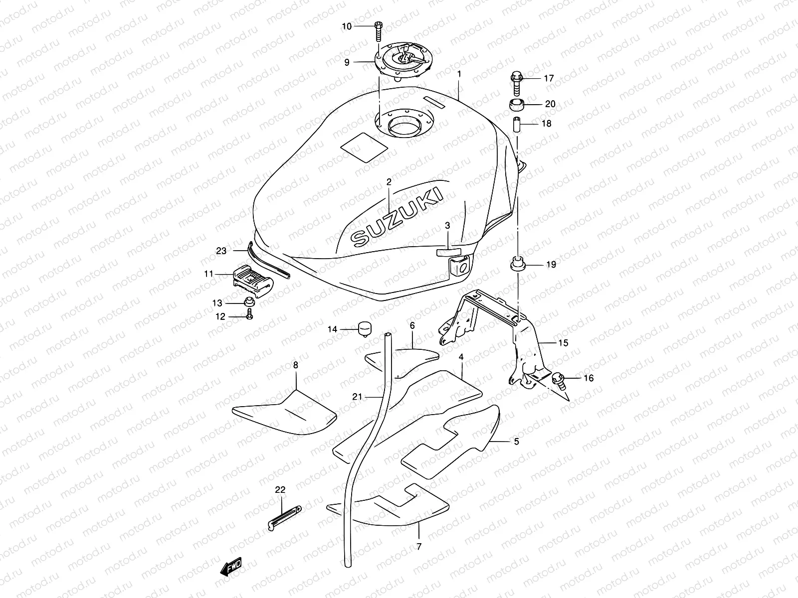 34 - FUEL TANK (MODEL W/X)