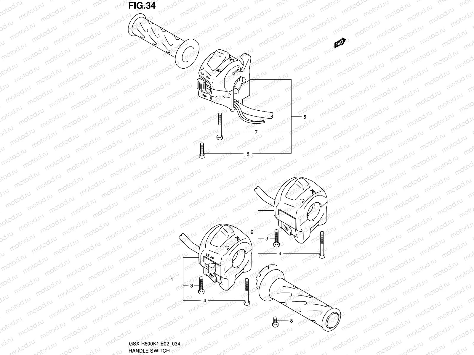 34 - HANDLE SWITCH (MODEL K1/K2)