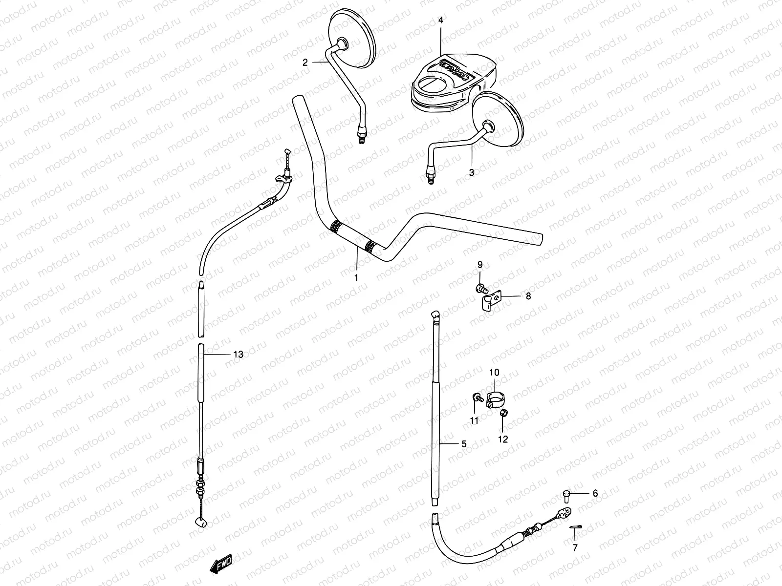 34 - HANDLEBAR - FRONT CABLE